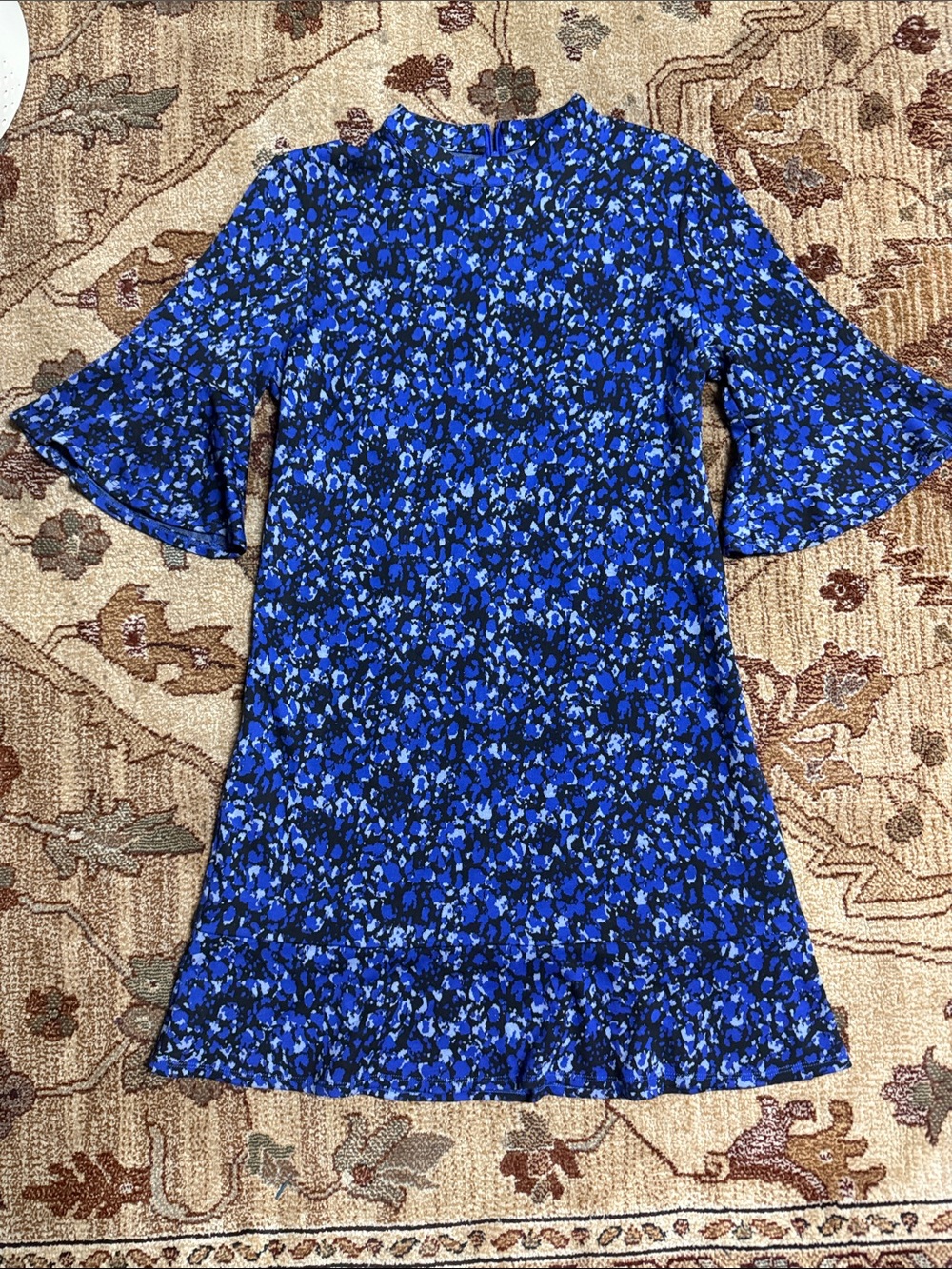 Tyler Boe Mindy Blue Floral Jacquard Dress medium